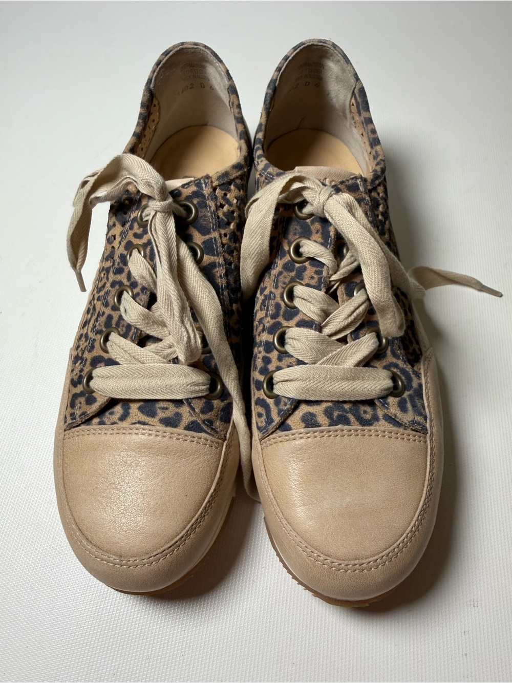 Paul Green Leather Leopard Print Sneakers - sz 6 UK